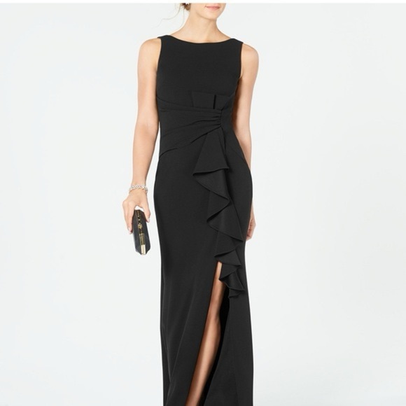 Betsy & Adam Sleeveless Ruffle Detail Gown Dress Size 12 B1091 - Picture 1 of 3